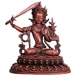 Casted Stone Aged Red Manjushri Statue