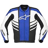 Alpinestars CR Perforated Leather Motorcycle Jacket Black/Blue 60