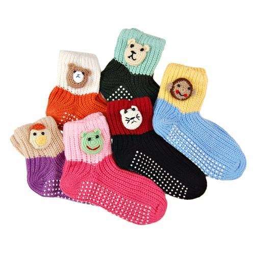 Thick Knit Animal 6 Pack Footie Slipper Socks