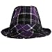 Black & Purple Wool Metallic Plaid Fedora Hat