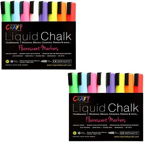 2 PACK's - LIQUID CHALK MARKERS - Premium Chalk Ink Paint Pens, 8pck, 6mm Chisel Tip