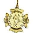 14K Yellow Gold St. Florian Medal - 25.50mm