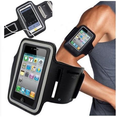 Apple iPhone 5,5s,5c,iPOD 5 Armband + Key Holder, With Reflective Security Strip, Water Resistant, Clear Touch Screen, Earphone Compatible, Adjustable Velcro for Secure Comfortable Tight Fit for Men/Women - Also Fits Galaxy S4