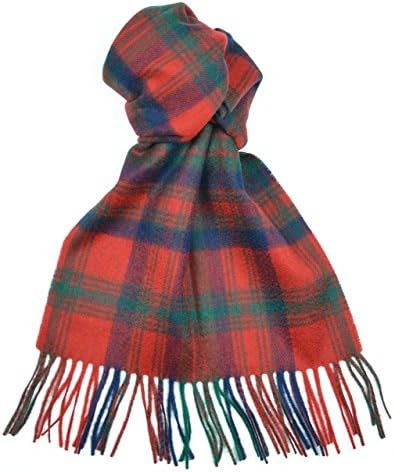 Lambswool Scottish Matheson Red Modern Tartan Clan Scarf Gift