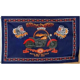 Harley and Whiskey Flag - 3 foot by 5 foot Polyester (NEW)