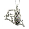 Owl Pendant with 1.2mm Ball Chain 16 to 18" Adjustable Necklace