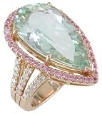 18KR Chrys O' Beryl, Pink Sapphire & Diamond Ring