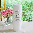 White Whimsical Hearts Unity Candle