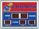 Kansas Jayhawks NCAA Scoreboard Clock & Thermometer (14"x19")