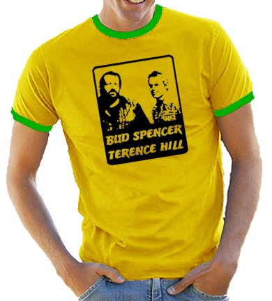 Touchlines Herren Kontrast / Ringer T-Shirt Bud & Terence, yellow/green, XL, D1073 Preisvergleich