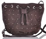 CONTEMPO Mini-Dufflebag Velours Leder Tasche Braun