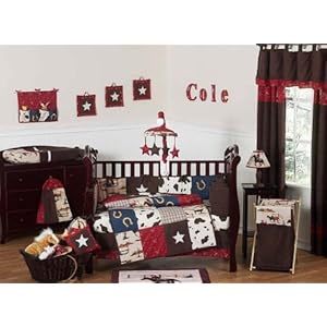 Wild West Western Horse Cowboy Baby Bedding 9pc Crib Set
