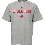 adidas - Adidas Wisconsin Badgers Mens Anti Mircrob Performance Short Sleeve Tee