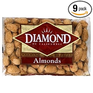 Diamond Nuts Almonds, In-shell, 16-Ounce Bags (Pack of 9) by Diamond Nuts