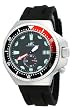 Adee Kaye #AK7235-MRBIP-1 Men's Deep Buceo Stealth Collection Black IP Stainless Steel Silicone Rubber Band 300M Dive Watch