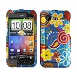 Blue Orange Green Daisy Flower Polka Rubberized Snap on Hard Plastic Cover  ....