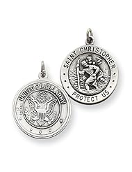 Sterling Silver St.Christopher Us Army Medal