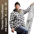 Modisches Thermo-Flanellhemd mit weicher Fleece-Kapuze - Farbe: braun - XL