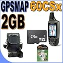 Garmin GPSMAP 60CSx Outdoor/Handheld GPS W/2.6" LCD - 2GB MicroSD Memory Card - Padded Carrying Case  with Strap - GPS Screen Protectors - 0100042200 BigVALUEInc Accessory Saver Bundle