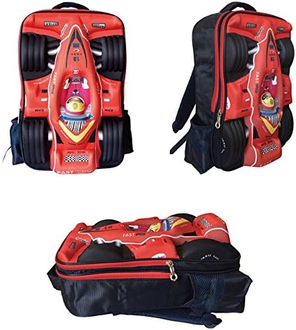 Boys Backpack 3D Design Backpack for Children Racing School Bag Cute Design Daypack