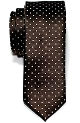 Retreez Pin Dots Woven Microfiber Skinny Tie Necktie - Various Colors