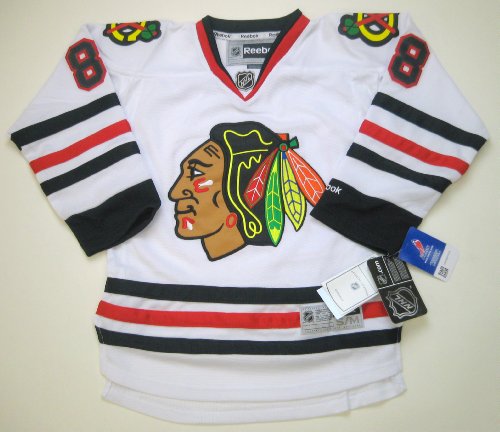 NHL Reebok Chicago Blackhawks Patrick Kane Youth Stitched Premier S/M Jersey White