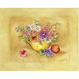 Magic Slice Non-Slip Flexible Cutting Board, Gourmet Size 12 x 15, Tuscan Flowers by Sue Zipkin