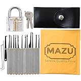 Mazu 12-Piece Unlocking Lock Pick Set Bundle with Transparent Practice Padlocks and Ebook Instructions
