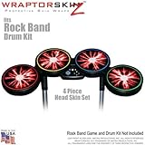 Lightning Red Skin by WraptorSkinz fits Rock Band Drum Set for Nintendo Wii, XBOX 360, PS2 & PS3 (DR