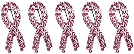 Stuffwholesale Dark Pink Breast Cancer Awareness Ribbon Brooch Pin-5 Pack