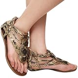 Agiles Strappy Flat Open Toe Sandal GOLD