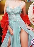 Dreamy house Brand New Sexy Women Lingerie Underwear Lake-Blue Long Dress T-Back Sleepwear Valentine Gift 81661