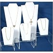 8 White Leather Display Pendant Bust & Jewelry Risers