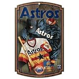 Houston Astros Wood Sign w/ Throwback Jersey