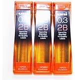 Strength & Deep & Smooth -Uni-ball Extra Fine Diamond Infused Pencil Leads, 0.3 Mm-2b-nano Dia 15 Leads X 3 Pack/total 45 Leads