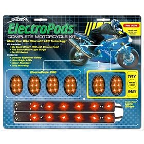 ElectroPods Red diode Motorcycle Accent Lighting Kit - Black