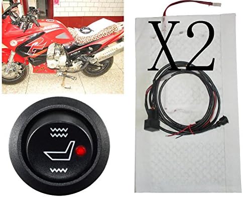Kupai Carbon Fiber 2 Seats High-low Round Motorcycle Seat Heaters Genuine Motorcycle Heating Cushion Motorcycle Seat Heating Pad Electric Heating in Winter Seat Cushion 3 Year Warranty Built-modified Type Motorcycle Seats Seat Heating Carbon Fiber Heater Heated Warmer Kit Accessories Material Fabric Cushion Sheet Control Pad Bag Covers for Cover Sheepskin Rear Sportbike Rain Fur