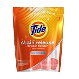 Tide Stain Release Duo Pac In-Wash Booster, 18-Count Pouches (Pack of 4)