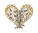 Apparel : Hair Clip - Filigree Heart - Topaz Crystal (46)