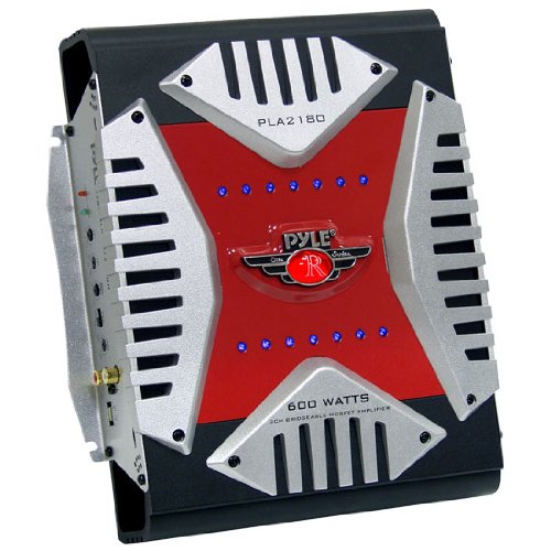 PYLE PLA-2180 Red Elite 600-WATT 2 Channel Bridgeable Mosfet Amplifier