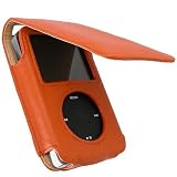 Apple iPod Video & NEW iPod Classic Synthetic Leather Case for 30GB, 60GB, 80GB iPod Video, 80GB & 160GB iPod Classic with belt clip, lanyard, and scratch protector - 7 color options (160GB Classic, Orange)