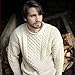 Aran Woollen Mills Inisheer Mens Irish Cable Knit Sweater, 100% Natural Irish Wool