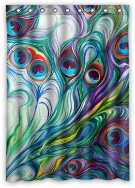 Custom Colorful Peacock Feather Window Curtains/drape/panels/treatment Polyester Fabric Bedroom Decor 52"x72"