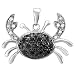 Sterling Silver Real White & Black Diamond title=