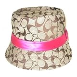 AUTHENTIC COACH SIGNATURE JULIA BUCKET CRUSHER HAT - 80350 (KHAKI/PINK)