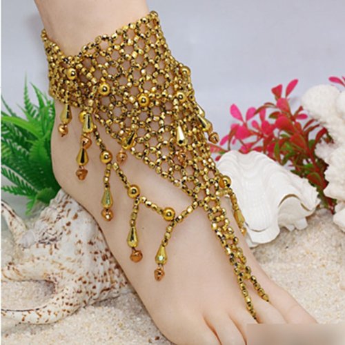 HuaYang Oriental Indian Style Barefoot Sandal Adorn Extensible Foot Ring Beach Anklet Chain