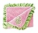 Baby Girl Pink Initial Chenille Blanket with Satin Ruffle