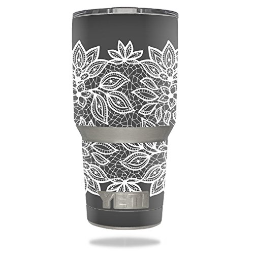 MightySkins Protective Vinyl Skin Decal for YETI 30 oz Rambler Tumbler wrap cover sticker skins Floral Lace