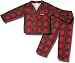 Calvin Klein Red and Green Plaid Coat Style Pajamas for Children
