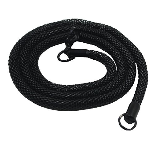 AMDXD Jewelry Titanium Stainless Steel Thin Cord Chain Necklace Lace Mesh Black Length 46CM Width 0.3CM